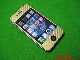 Gold Carbon Fiber Full Body iPhone 4 Skin Sticker #G  