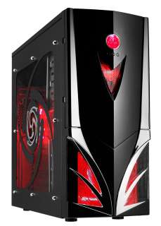 CIT Mars Midi ATX PC Case With Red LED Fans & Display  