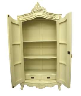 French Style designer Furniture Ivory Wardrobe bedroom storage armoire 