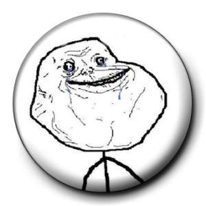 Forever Alone 25mm button badge trollface meme 4chan  