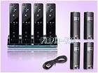Black Quad 4x Charger Dock Station + 4x battery for Nintendo Wii 