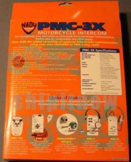 Nady PMC 3X 2 Way Motorcycle Radio Intercom Bike New  