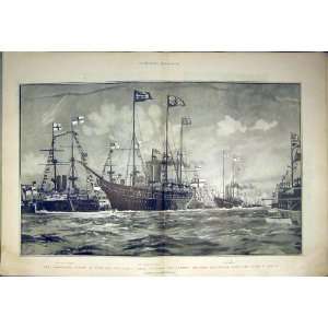   Coronation Review Spithead King Yacht Dixon Print 1902