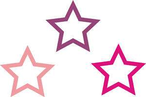 16 Medium hollow Star stickers  great for walls or cars  