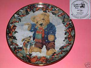 Bear PLATE Franklin Mint Ltd# BENGRY Teddys Winter Fun  