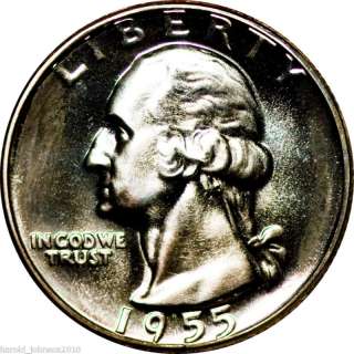 1955 25C Silver George Washington Gem Proof Excellent E  