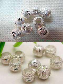 Fancy Solid 925 Sterling silver Charm Stopper Spacer Beads 6mm SMG 