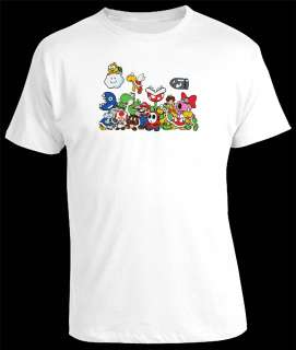 Super Mario Bros Luigi Yoshi Gang Retro Gaming Tshirt  