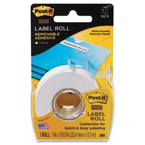  MMM2600W   Label Roll, Super Sticky, Removable, 1x700, 12 