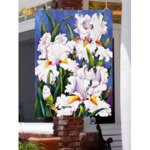  White Iris Flag Large Patio, Lawn & Garden