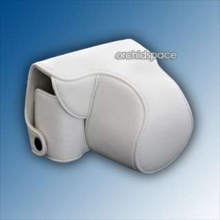 Leder Tasche für Olympus Pen Micro 4/3 E PL2 EPL2 Weiß  