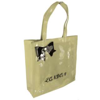 Womens Large PVC Bow Designer London Shopper Tote Bag  