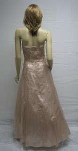 Sue Wong Peach Beaded Dress Gown Wedding 10 N2119  