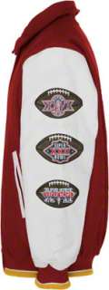 Washington Redskins Full Zip Commemorative Wool Varsity Jacket 