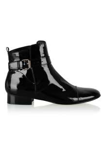 Patent Flat Ankle Boot by Betty Jackson   Black   Buy Boots Online at 