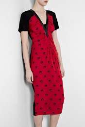 Sportmax  Red Fosca Flower Print Silk Snail Dress by Sportmax