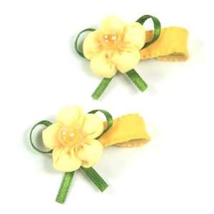  (Yellow) Baby/ Toddler /Girl Flower Shaped Hair Clip (4090 