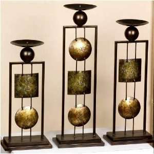  Metal Candle Holder S/3 20, 17, 15h
