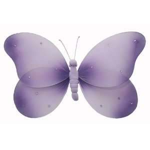  10 Purple Sequined Butterfly nylon hanging ceiling wall 