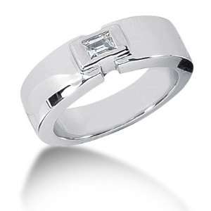  0.25 Ct Men Diamond Ring Wedding Band Emerald Cut Bezel 