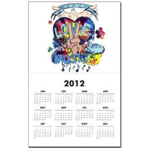 Calendar Print w Current Year Peace Love Music   Peace Symbol Sign