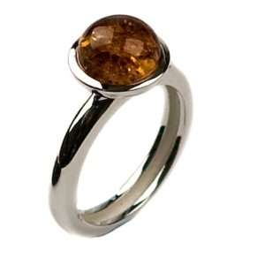Baltic Honey Amber and Sterling Silver Medium Round Ring Sizes 6,7,8,9 