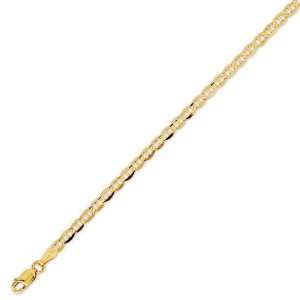  14K Solid Yellow Gold Mariner Chain Bracelet 3.5mm (1/8 in 
