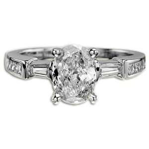 Ideal Oval Cut Diamond Engagement Ring 1.60 ct F SI1 