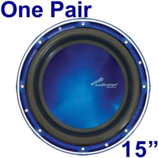 2000W NEW AUDIOPIPE 15 BLUE CAR SUBWOOFERS APX15BL PAIR  