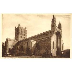 1930s Vintage Postcard Tewkesbury Abbey Tewkesbury England UK