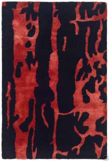 Soho Black/ Red Deco Wool Carpet Area Rug 2 x 3  