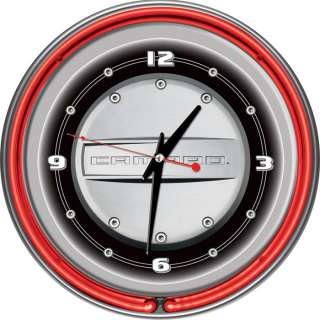 Chevy Camaro Red Double Ring Neon 14 Quartz Wall Clock  