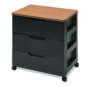 Drawer Storage Chest Closet Furniture with Wheel Black HG 553 