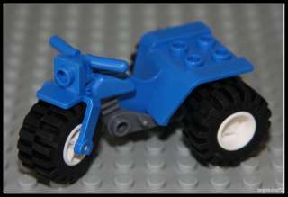 Lego Blue Motorcycle ★ City Tricycle Bike 3 Wheel NEW  