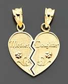    14k Gold Mother Daughter Charm  