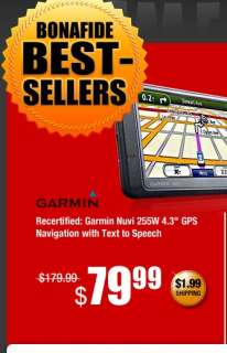 Recertified Garmin Nuvi 255W 4.3 GPS Navigation with Text to Speech