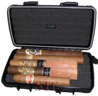 Travel Cigar Humidor Air and Water Tight Crush Proof for 5 Sticks 