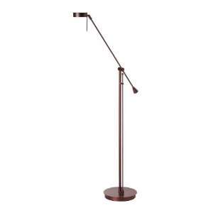   OBB 1 Light Adjustable Head Floor Lamp in Oil Brush