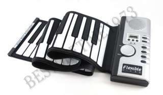 61 Keys Soft Roll Up Piano Keyboard MIDI Ac Power B774  