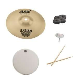 Inch AAX Splash Pack with Snare Head, Drumsticks, Drum Key, and Cymbal 