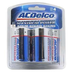  AC Delco D Maximum Power Alkaline Retail Battery   4 Pack 