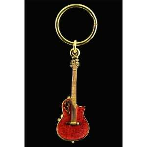  Acoustic Roundback Guitar Key Chain   Red Musical 