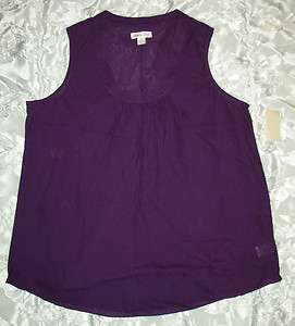 NEW COLDWATER CREEK AFRICAN VIOLET SIZE EXTRA LARGE XL 18 WOVEN 