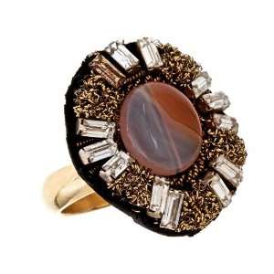  Ranjana Khan   Round Agate Crystal Ring Jewelry