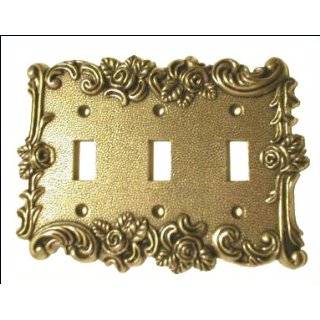 brass triple switchplate cover with roses sweet chic by sweet chic