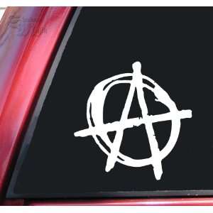  Anarchy Symbol Vinyl Decal Sticker   White Automotive