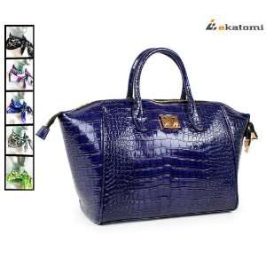 blue Crocodile Gator Print Lady Purse Shoulder Bag HP Touchpad Tablet 