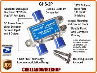 WAY CABLE TV ANTENNA POWER PASSING SPLITTER 1 GHz  