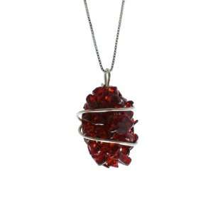  Recycled Antique Ruby Beer Bottle Fused Nugget Necklace 