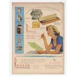  1949 Ronson Worlds Greatest Lighters Print Ad (14423 